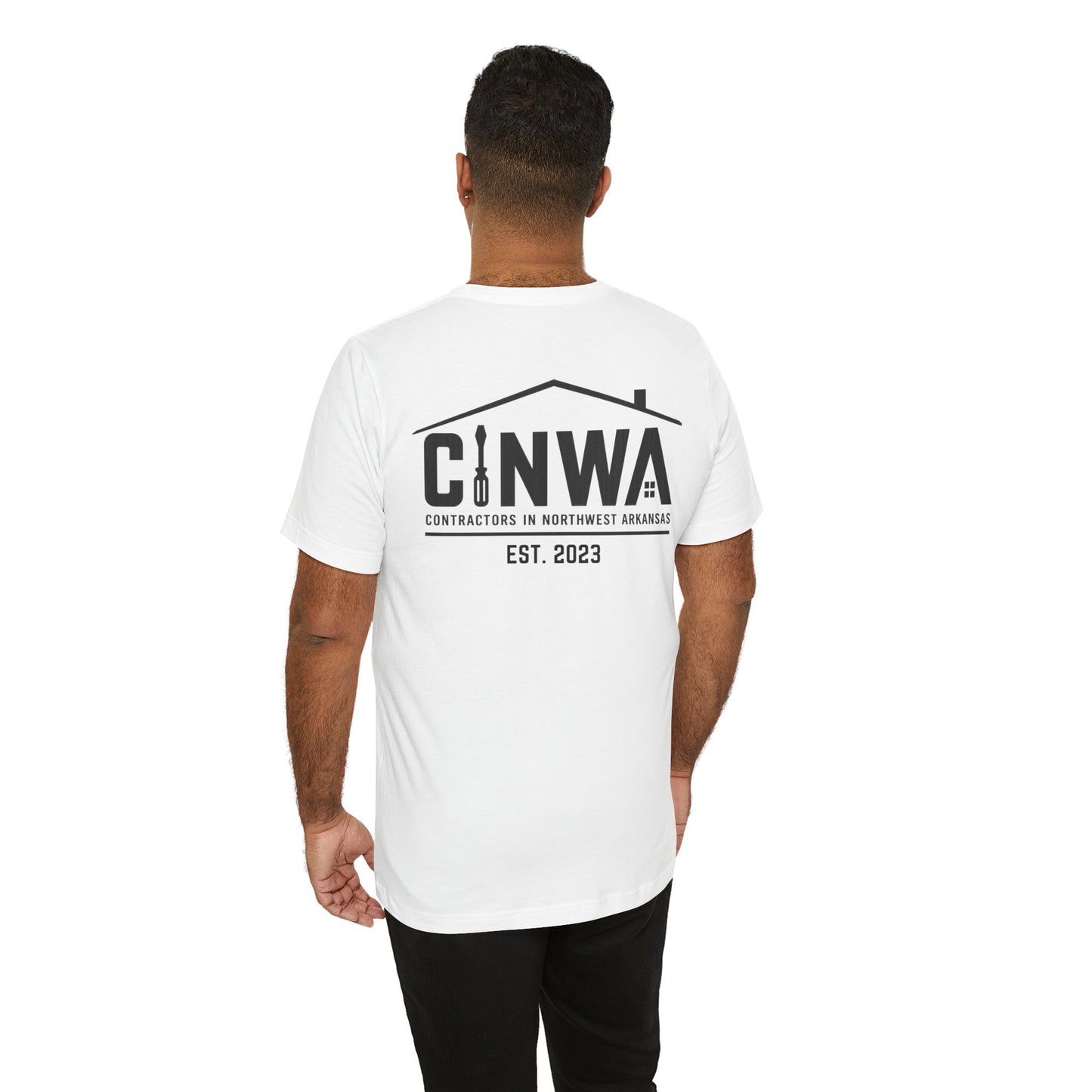 THE PEOPLE WHO BUILD NWA WHITE T-Shirt | Contractors in Northwest Arkansas | Blue Collar Tradeswear