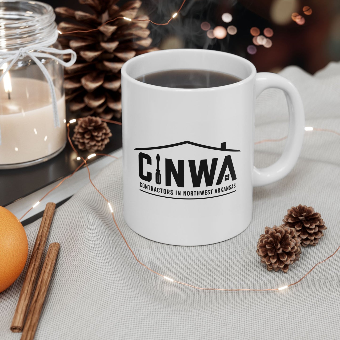 Contractors in Northwest Arkansas White Coffee Mug (11oz, 15oz)