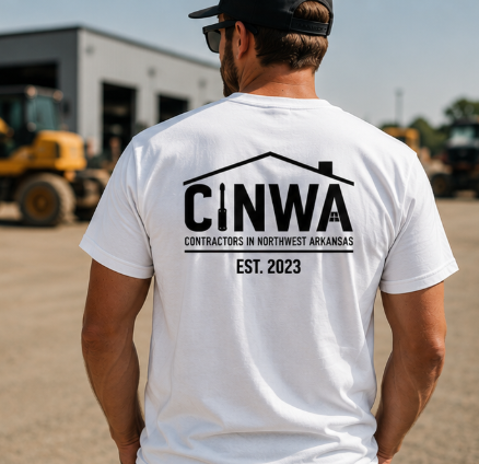 THE PEOPLE WHO BUILD NWA WHITE T-Shirt | Contractors in Northwest Arkansas | Blue Collar Tradeswear
