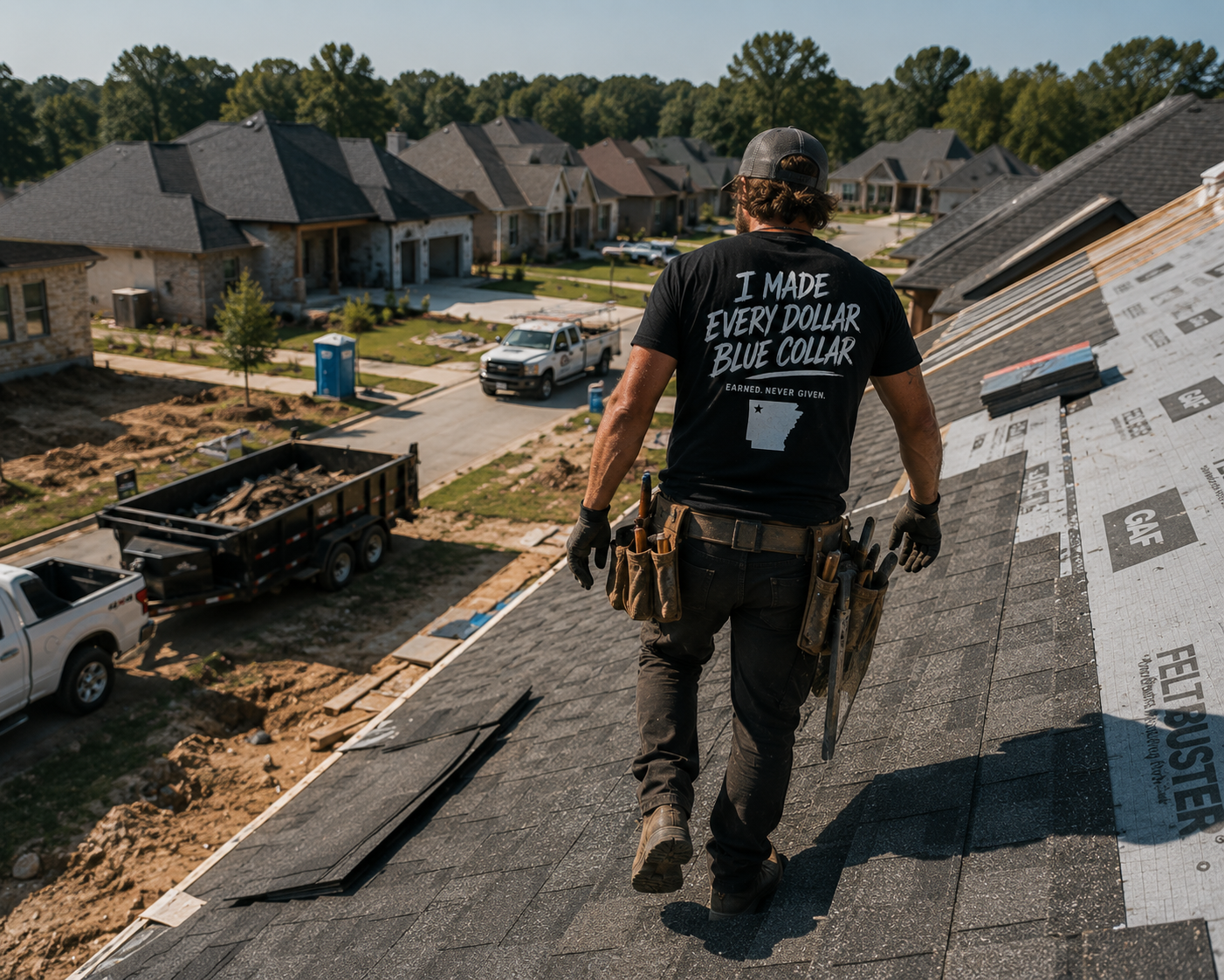 I Made Every Dollar Blue Collar Tee | CINWA Contractor Shirt | Arkansas Tradesman T-Shirt | Construction Worker Gift